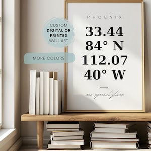 Custom Location Coordinates Print City Prints Custom Location Print Latitude Longitude Wedding Gift Personalized Gift for Couple