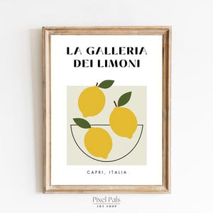 Capri Italy Lemon Print, Minimalist La Galleria Dei Limoni Wall Art (Digital Download)