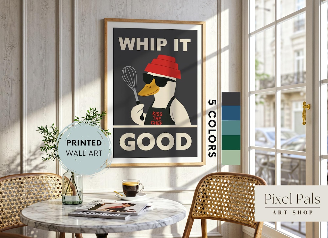 Funny Goose Kitchen Poster: 80s Retro New Wave Art - Etsy