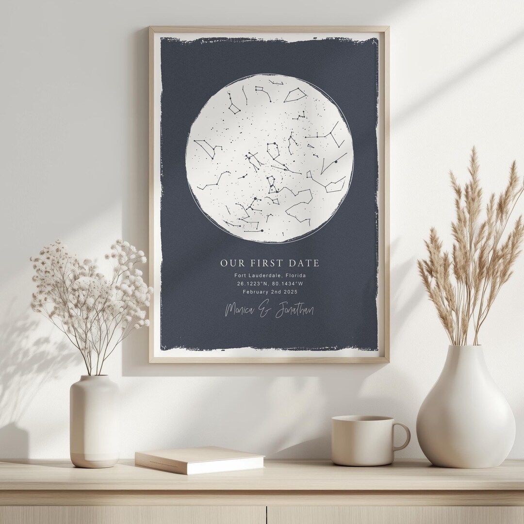 Personalized Star Map Print: Night Sky Anniversary Gift - Etsy