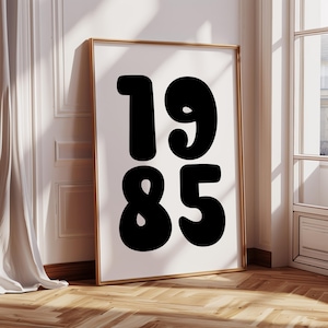 Póster retro personalizado de año de nacimiento, arte estético personalizado, regalo de cumpleaños, recuerdo de baby shower, descarga digital o impresión