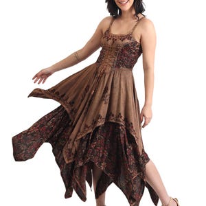 vestido de fada bordado em rayon