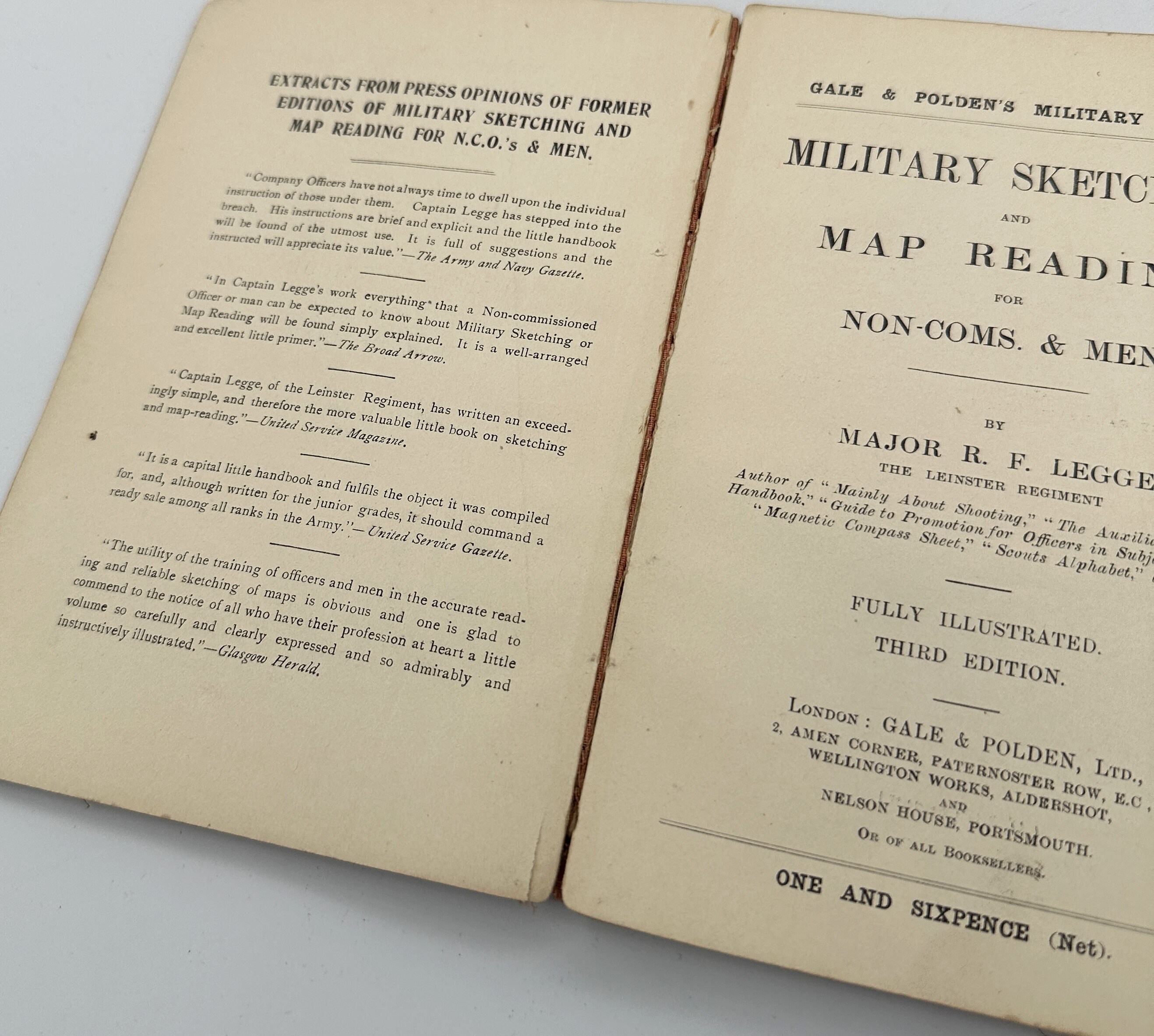 Antique Copy Military Sketching and Map Reading for Non-coms. and Men