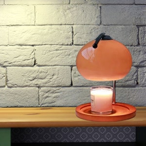 Candle Warmers Lamp, Vintage Scandinavian, mushroom decorative lamp for desk bedroom , orange or white aesthetic home decor, EU-US plug image 5