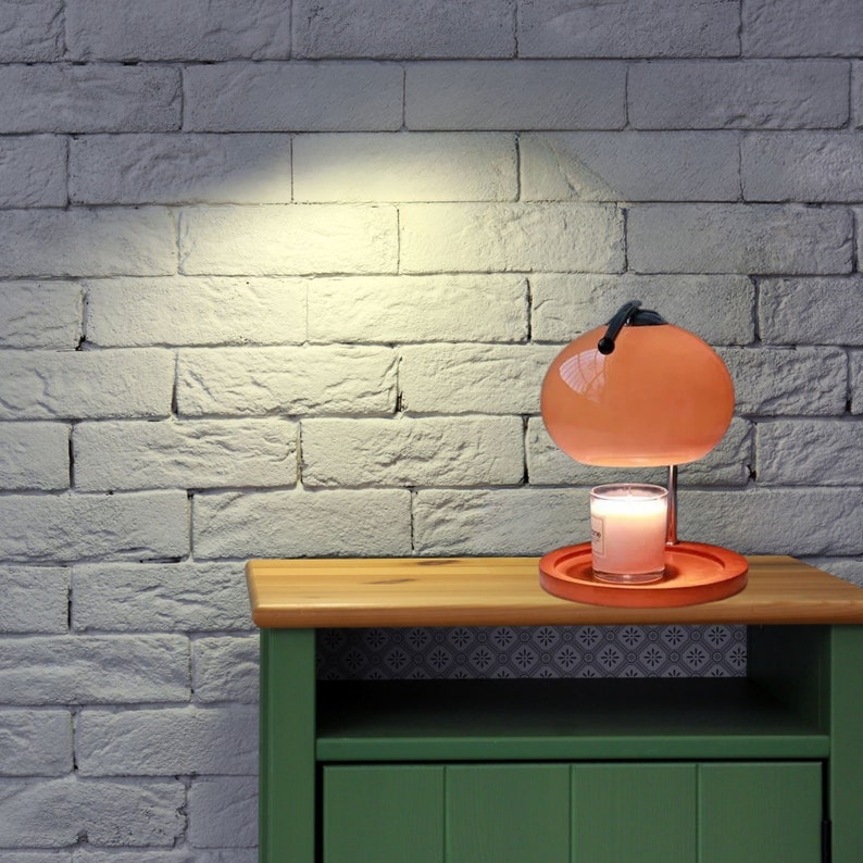 Candle Warmers Lamp, Vintage Scandinavian, mushroom decorative lamp for desk bedroom , orange or white aesthetic home decor, EU-US plug image 5