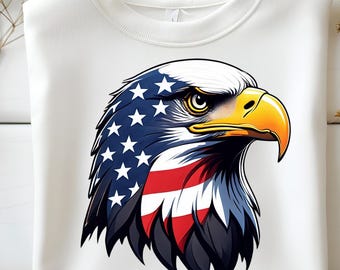 American Flag Bald Eagle PNG Clipart: Patriotic 4th of July (Digital Download)