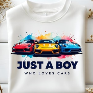 Boys Sports Car Clipart: Colorful Racing Car Design (PNG, SVG, PDF)