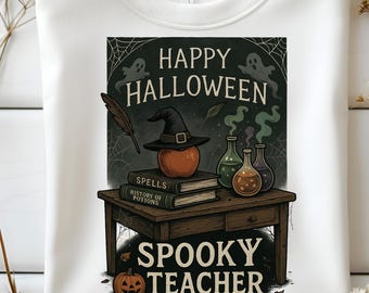 Spooky Teacher Halloween SVG PNG: Fall Design (Digital Download)