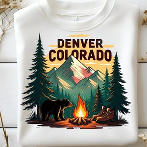 Denver Svg Png, Colorado Camping SVG, Denver Colorado Campfire, Retro Nature Adventure File, T-Shirt Print Design, Digital Download