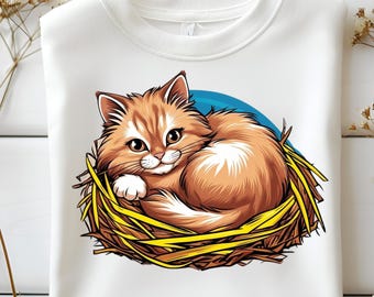 Zabawny obrazek PNG z kociakiem: Ilustracja kociaka (pobieranie cyfrowe)