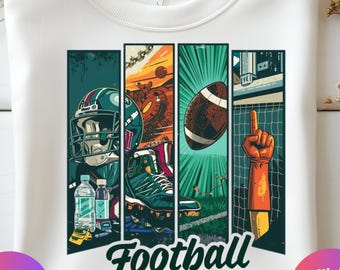 Temporada de fútbol SVG PNG: Diseño de camiseta de fútbol americano (descarga digital)