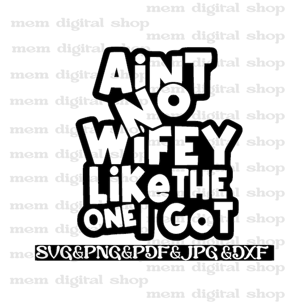 Aint No Wifey Like The One I Got Svg,Family Cut File,Family Design Svg,Wife Svg,Family Cricut,Family Shirt Design,Family Vacation Svg Png