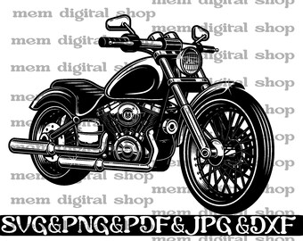Motorcycle SVG Bundle: Biker Clipart, Vector Cut Files (Digital Download)