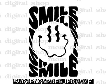 Sonrisa a cuadros SVG: Cara feliz divertida (descarga digital)