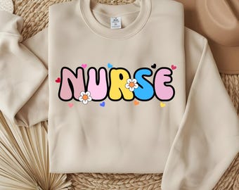 Floral Nurse PNG: Colorful Design (Digital Download)