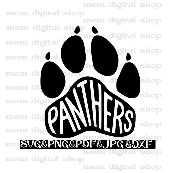 Panthers Paw Svg,Panther Png,Panther Clipart,Panther Cut Files,Panther Vector,Panther Dxf,Jpg,Pdf,Panther Silhouette,Panther Cricut,Paw Svg