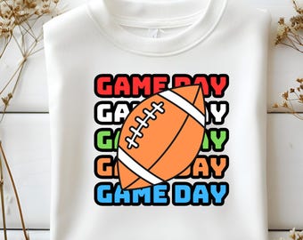 Retro Game Day Football-png: T-shirtontwerp (digitale download)