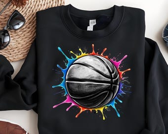 Basketball Mama PNG, Colorful Splash Clipart (Digital Download)