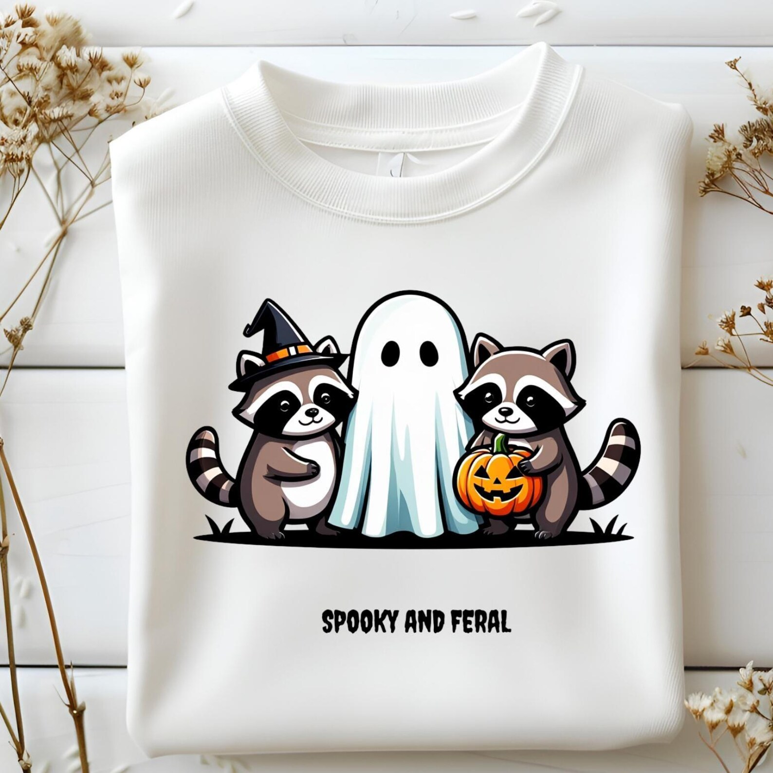 Spooky Raccoon Ghost PNG: Funny Halloween Shirt Design (digital ...