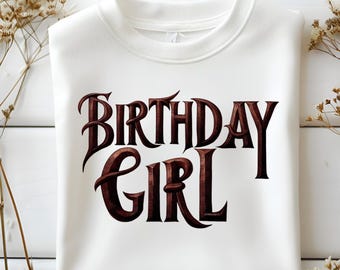 Niña de cumpleaños PNG: Clipart de fiesta, diseño de sublimación (descarga digital)
