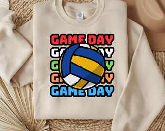 Game Day Volleyball PNG: Retro Fan Design (Digital File)
