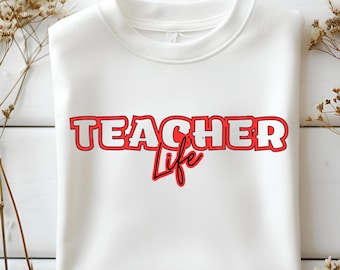 Teacher Life PNG – Cute Teacher Clipart Design (Digital Download)