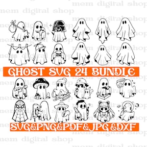 Ghost Svg Bundle,Ghost Png Bundle,Funny Halloween Svg,Spooky Season Svg,Boo Sheet Svg,Funny Ghost Svg,Cute Ghost Face Svg,Cute Ghost Clipart