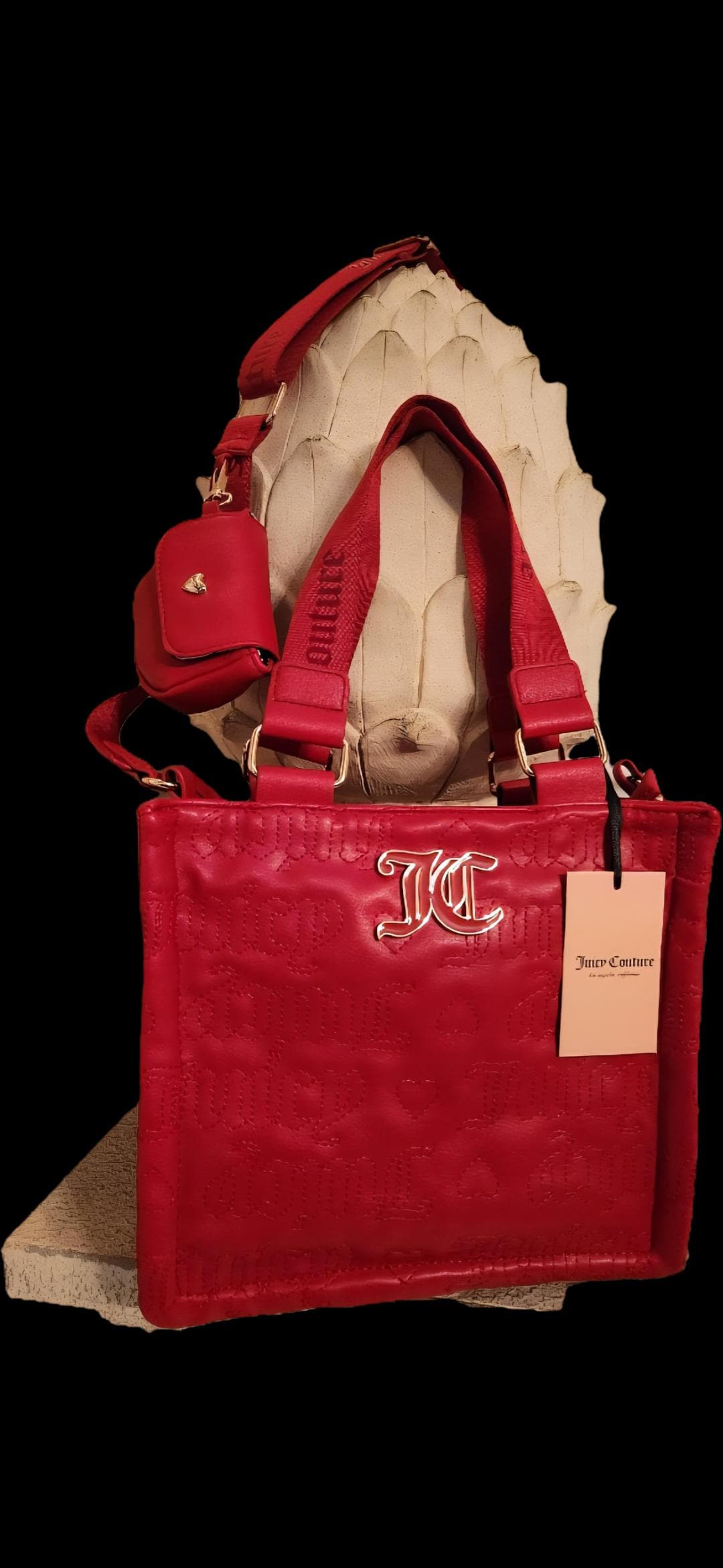 Juicy Couture Pink League Mini Tote Cool Red Color Unique