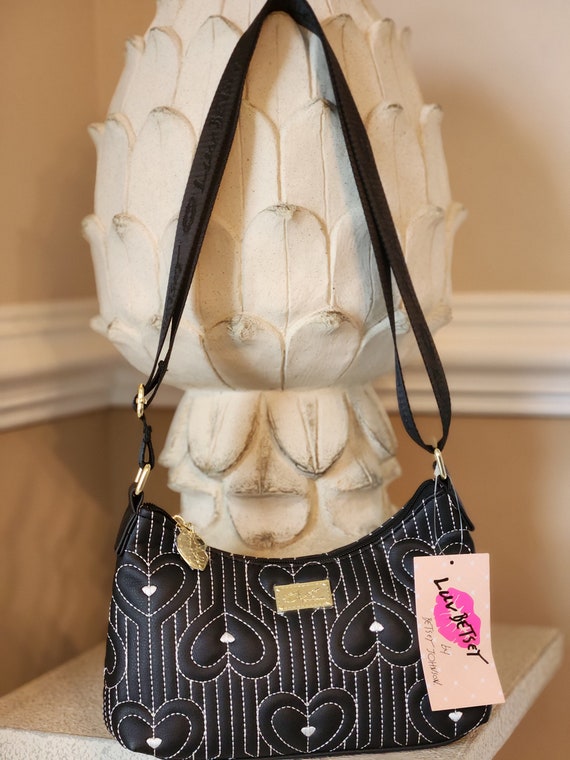 Betsey Johnson medium sized purse. Heart embroidery... - Depop