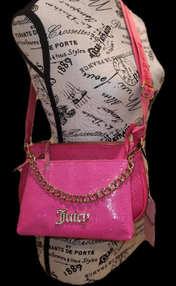 Juicy Couture Double Trouble Crossbody Bag Pink Flash Crown
