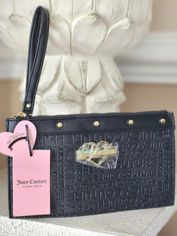 Juicy couture glam wristlet black and gold hardwar