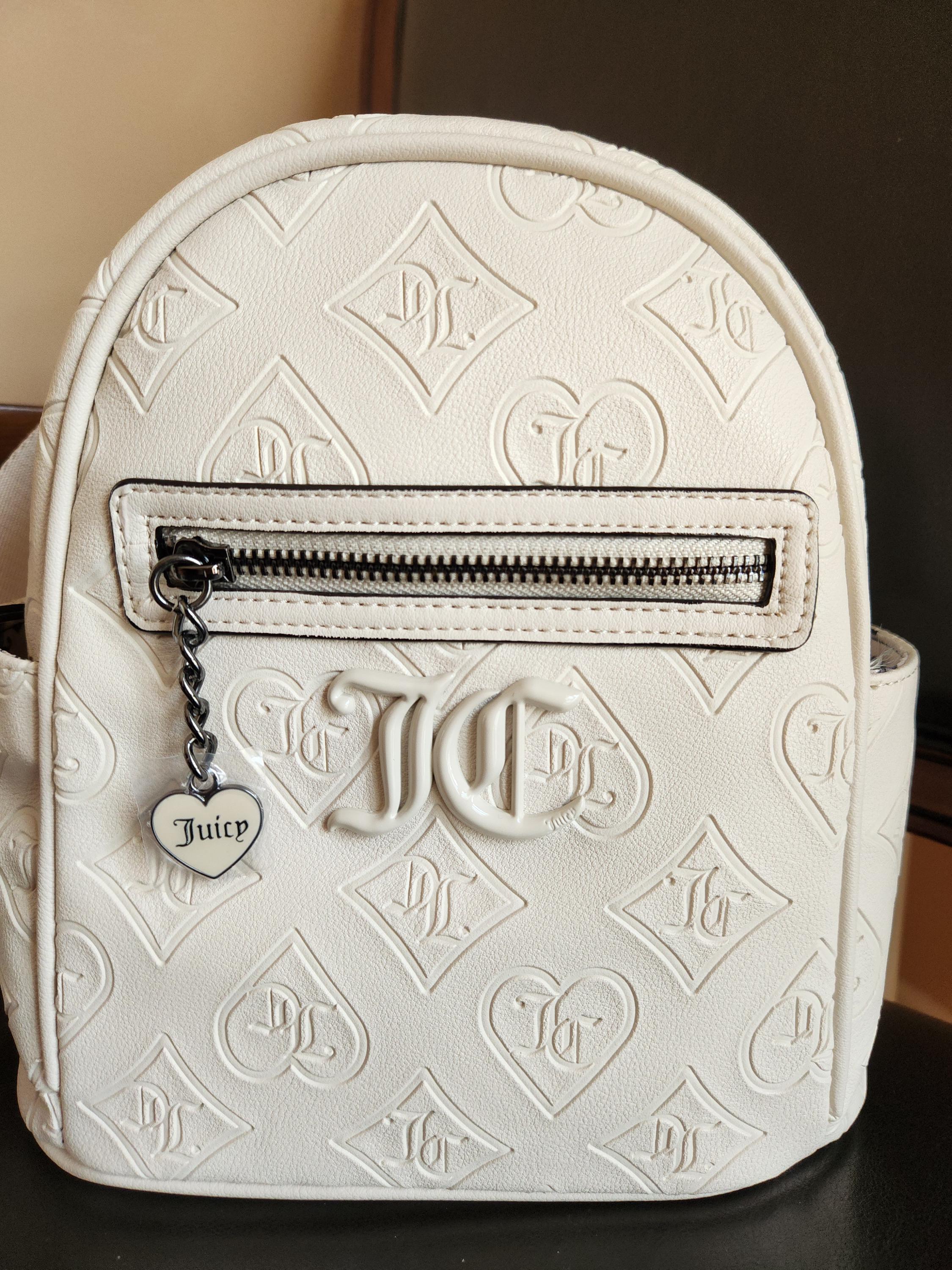 Juicy Couture Crystal Good Times Backpack Cream ( off White) With 