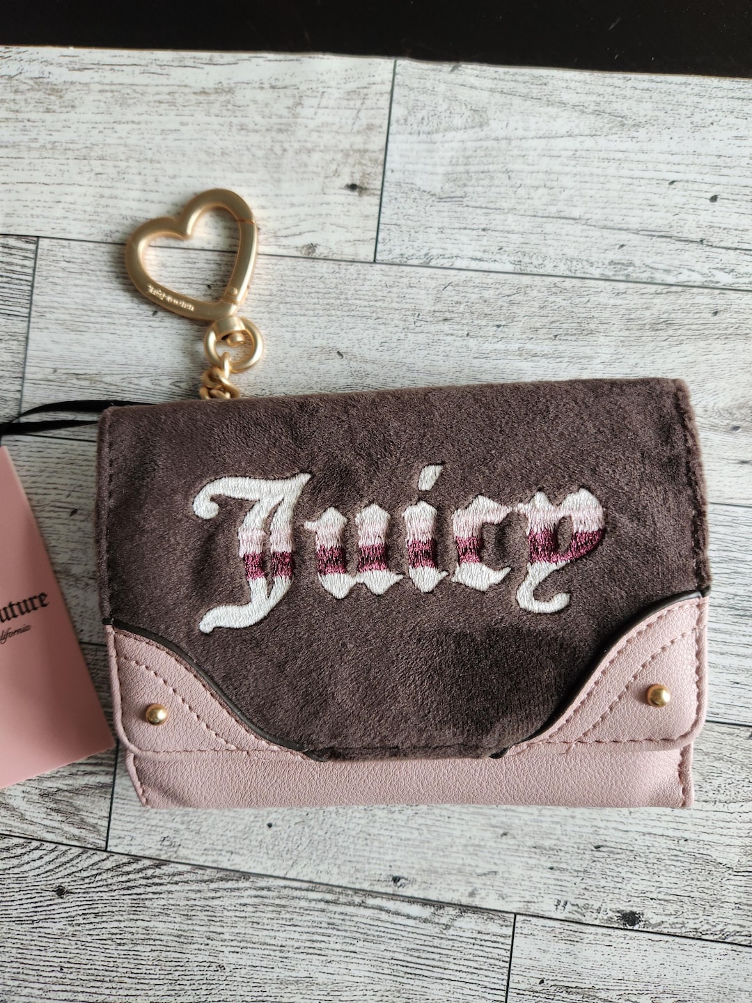 Juicy Couture Retro Vibe Double Sided Trifold Wallet Chocolate