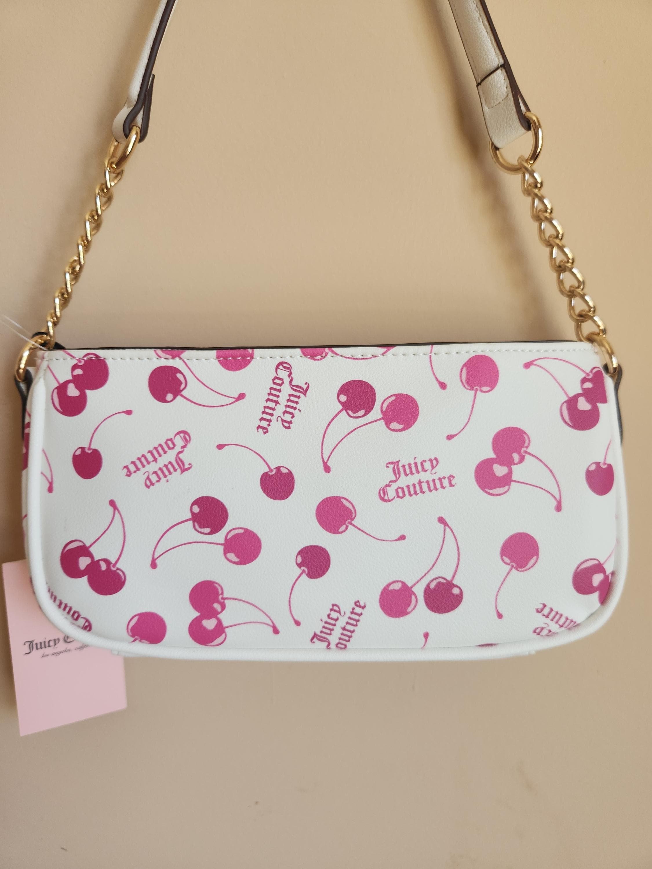 Juicy Couture Cherry on Top Multicolor Logo Accent Shoulder Bag