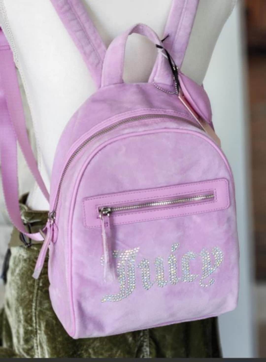juicy couture velvet mini backpack New Black Purse Bag Velour – Purse Hut vintage juicy couture velour mini