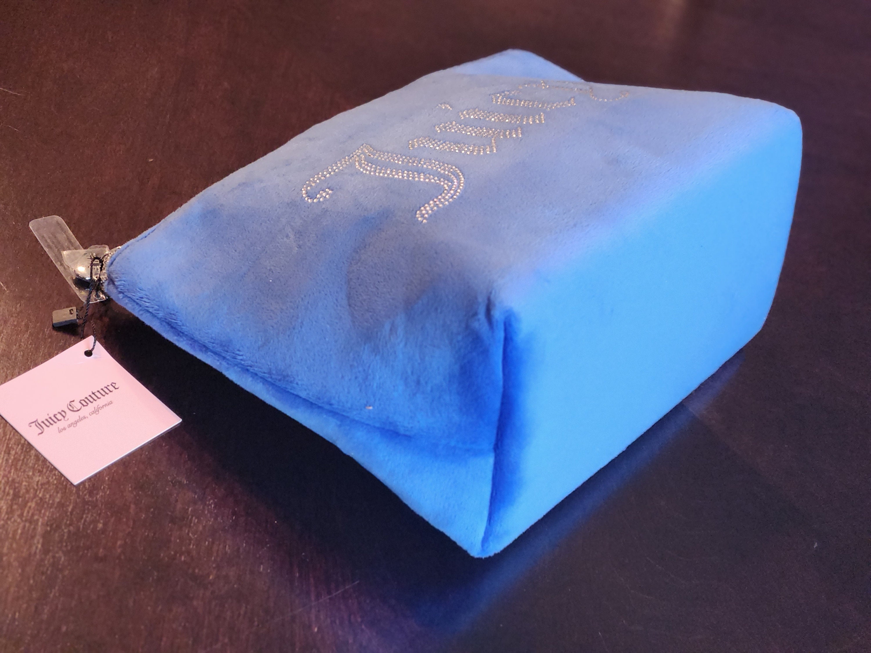 Juicy Couture Travel Cosmetic Bag Blue Makeup Orginazer Case