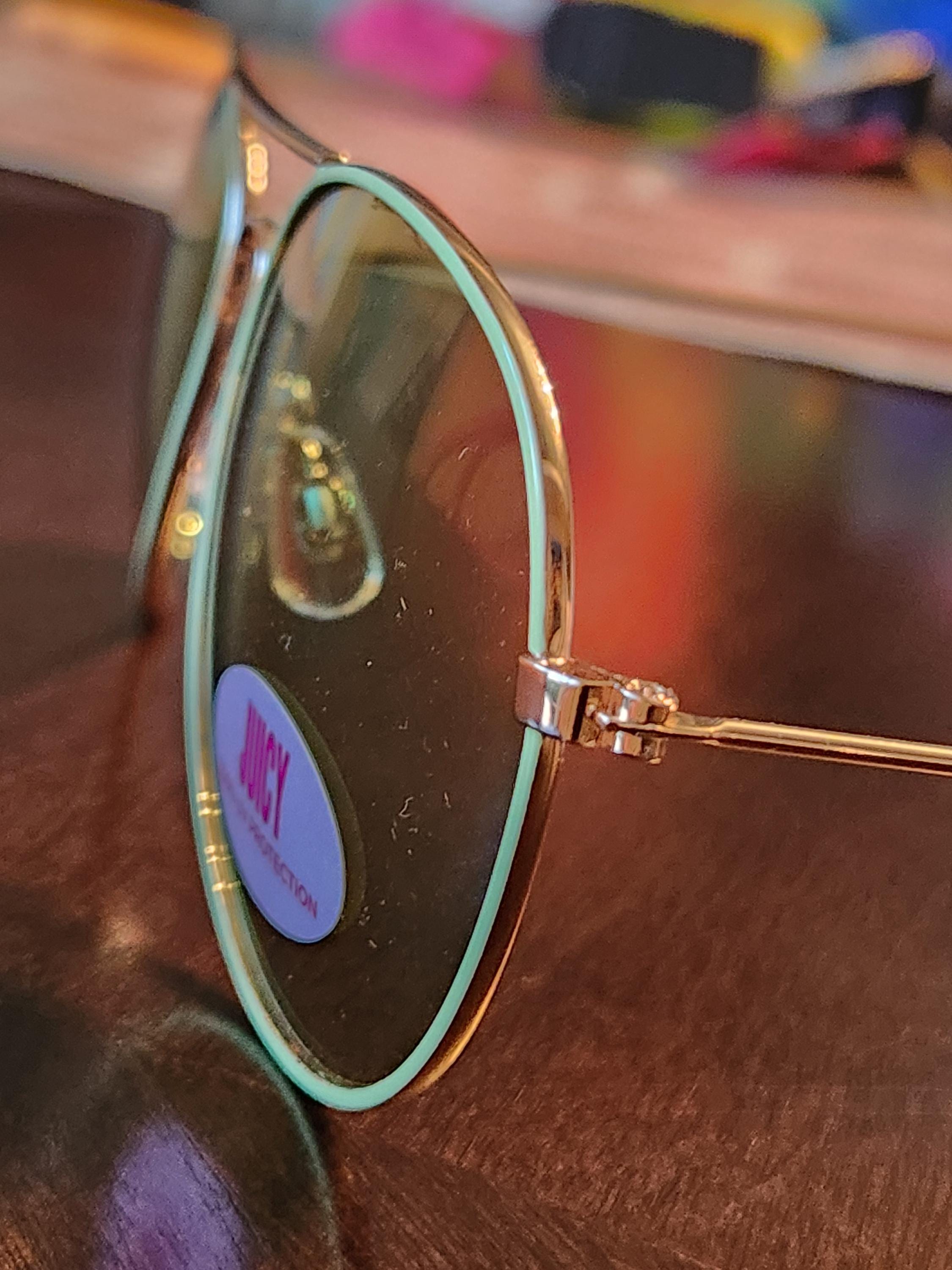 Juicy Couture Rare Find Green Gold Yellow Sunglasses One 