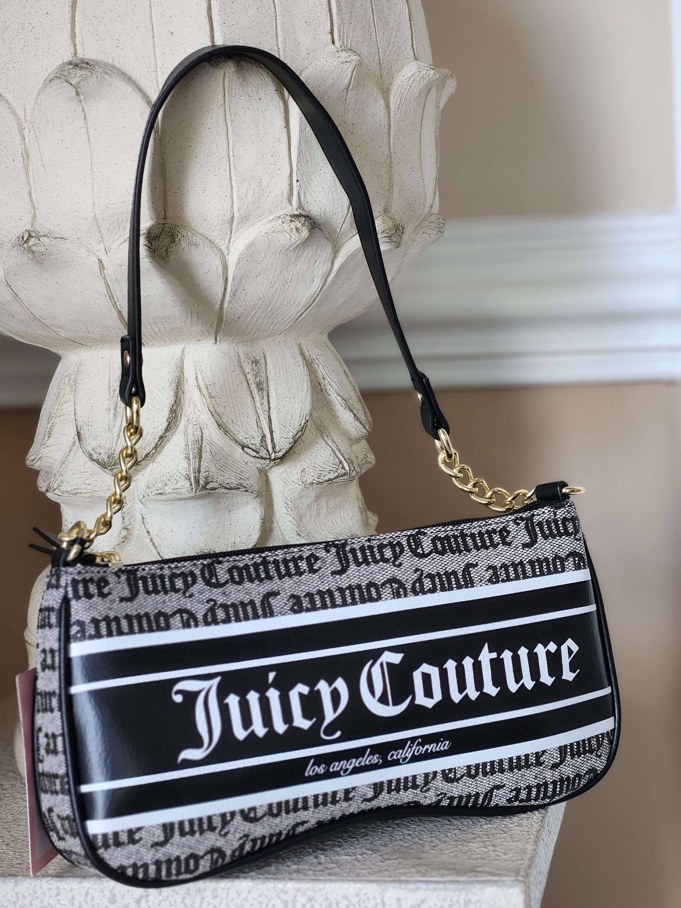 Juicy Couture Monogram Logo Pattern Backpack Purse Bag Gray Black Nice -  clothing & accessories - by owner - apparel
