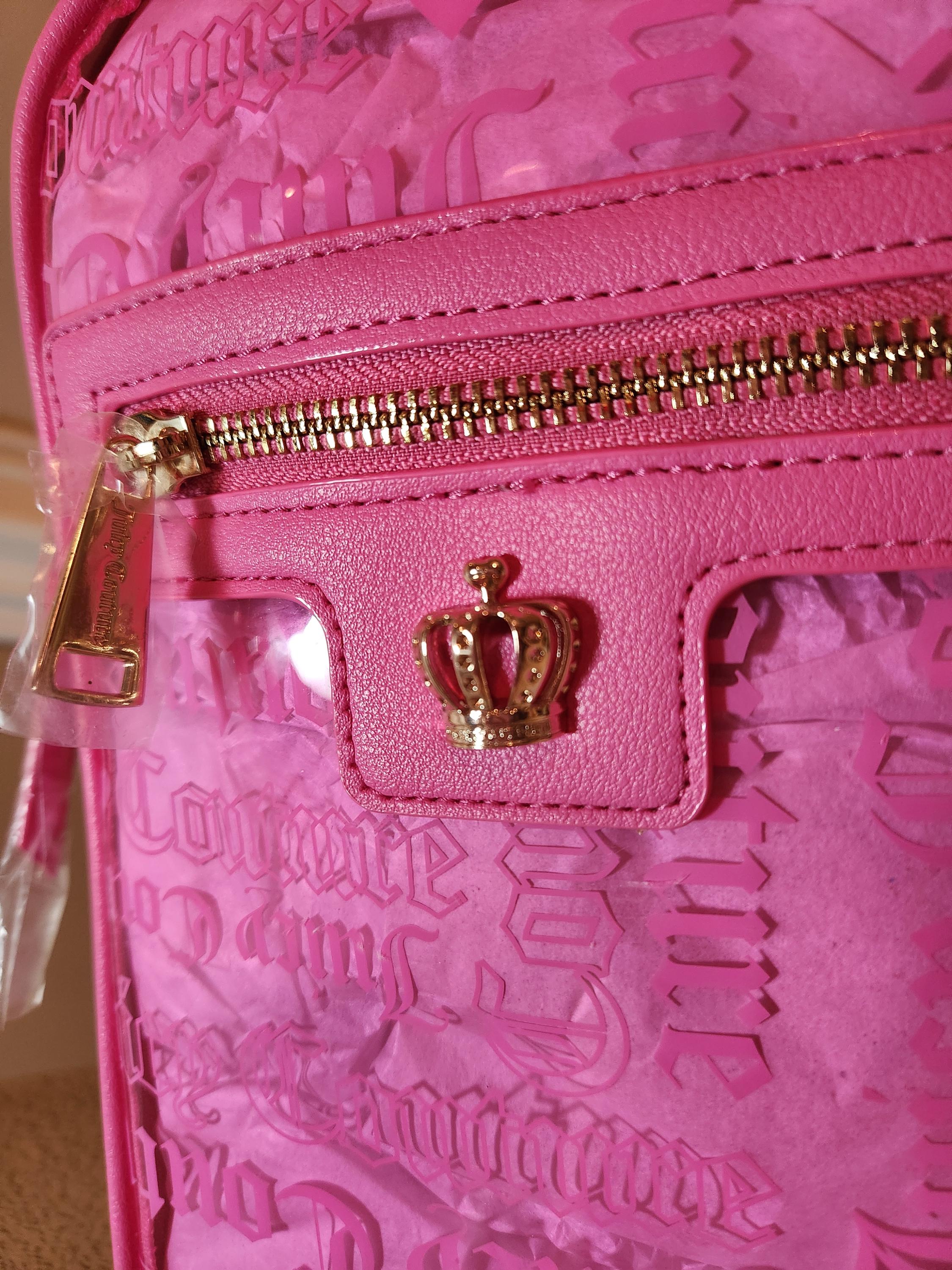 Juicy Couture Heart Juicy Clear Pink Beachin Sling Bag Juicy Couture Heart Pink Beachin Sling Logo All Over the  main image 3