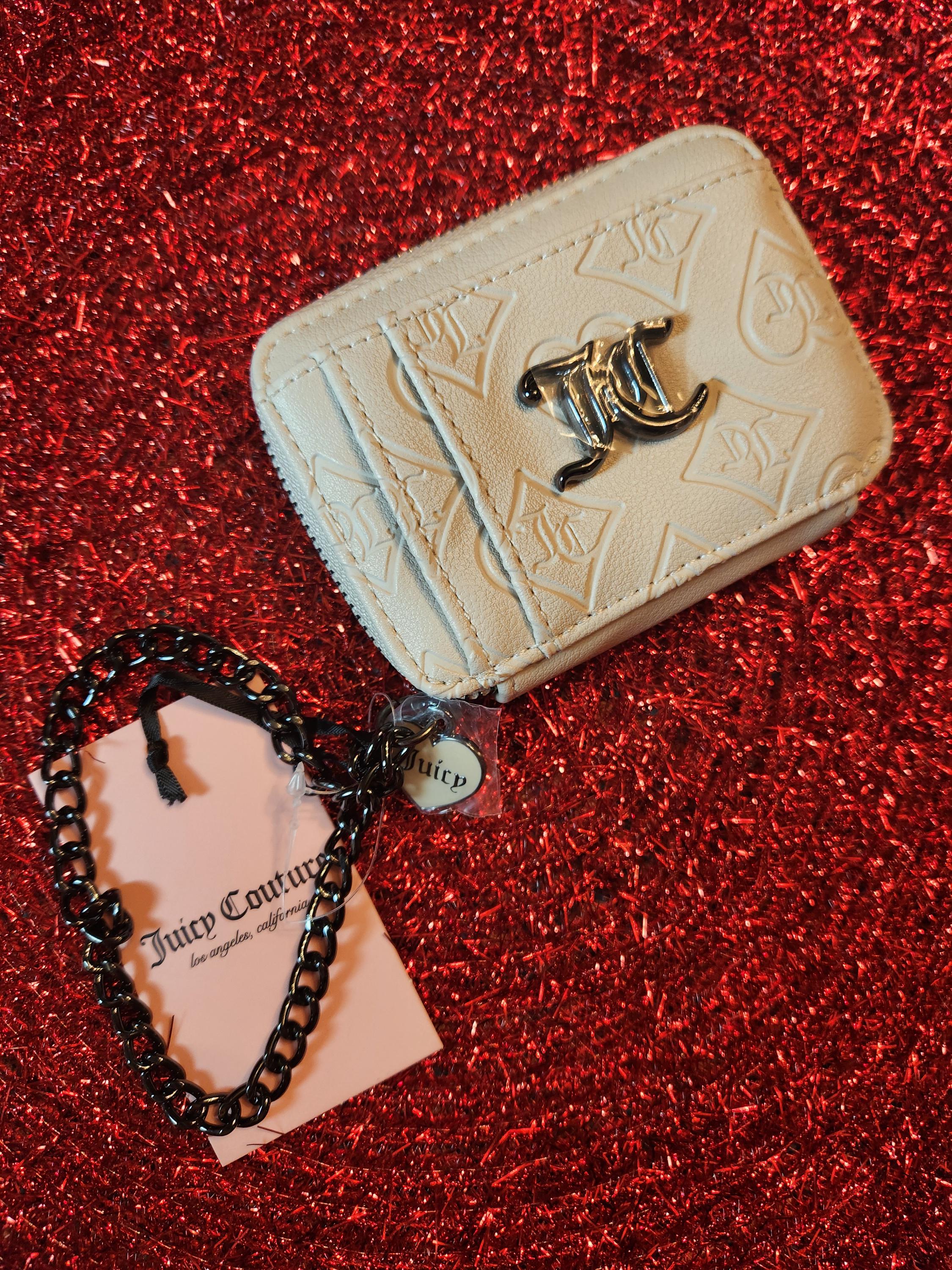Juicy Couture Crystal Good Times Square Zip Card Case Small