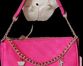 Juicy couture not your   babe shoulder bag small pink flash hot magenta purse