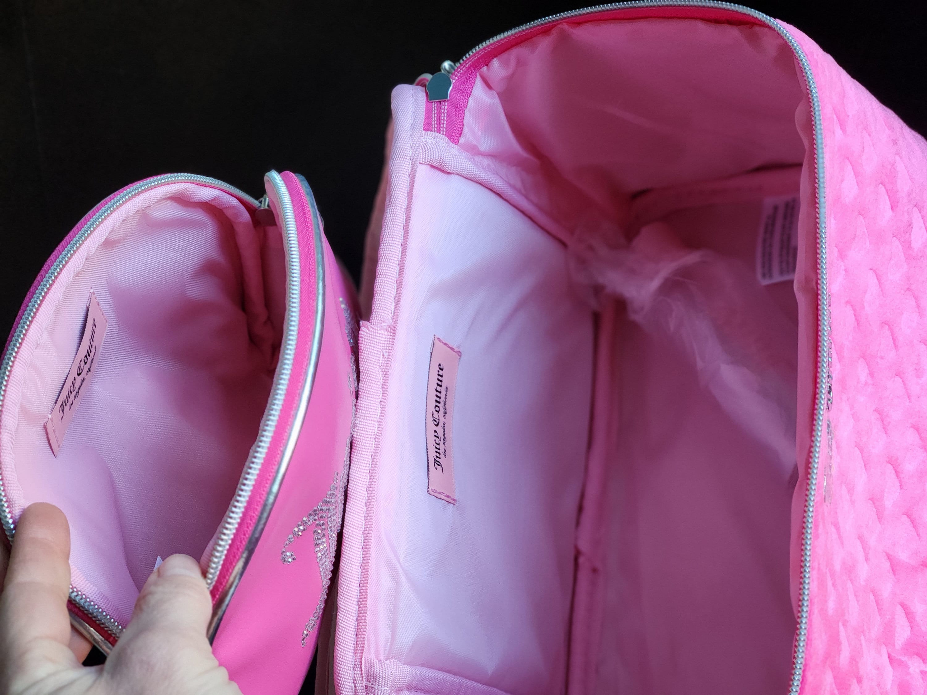 Juicy Couture Travel Cosmetic Bag Set of 2 With Toiletry Bottle