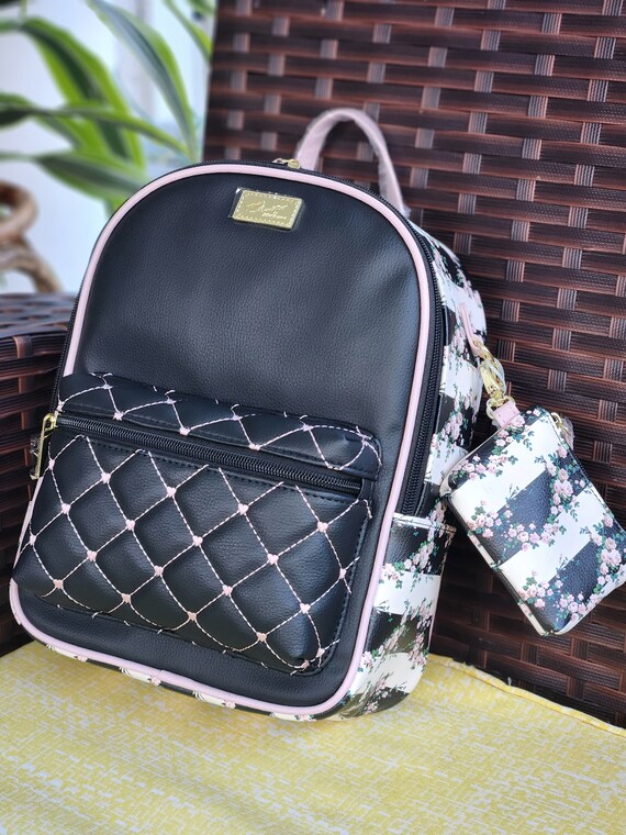 Luv Betsey by Betsey Johnson backpack quilted hearts black pink
