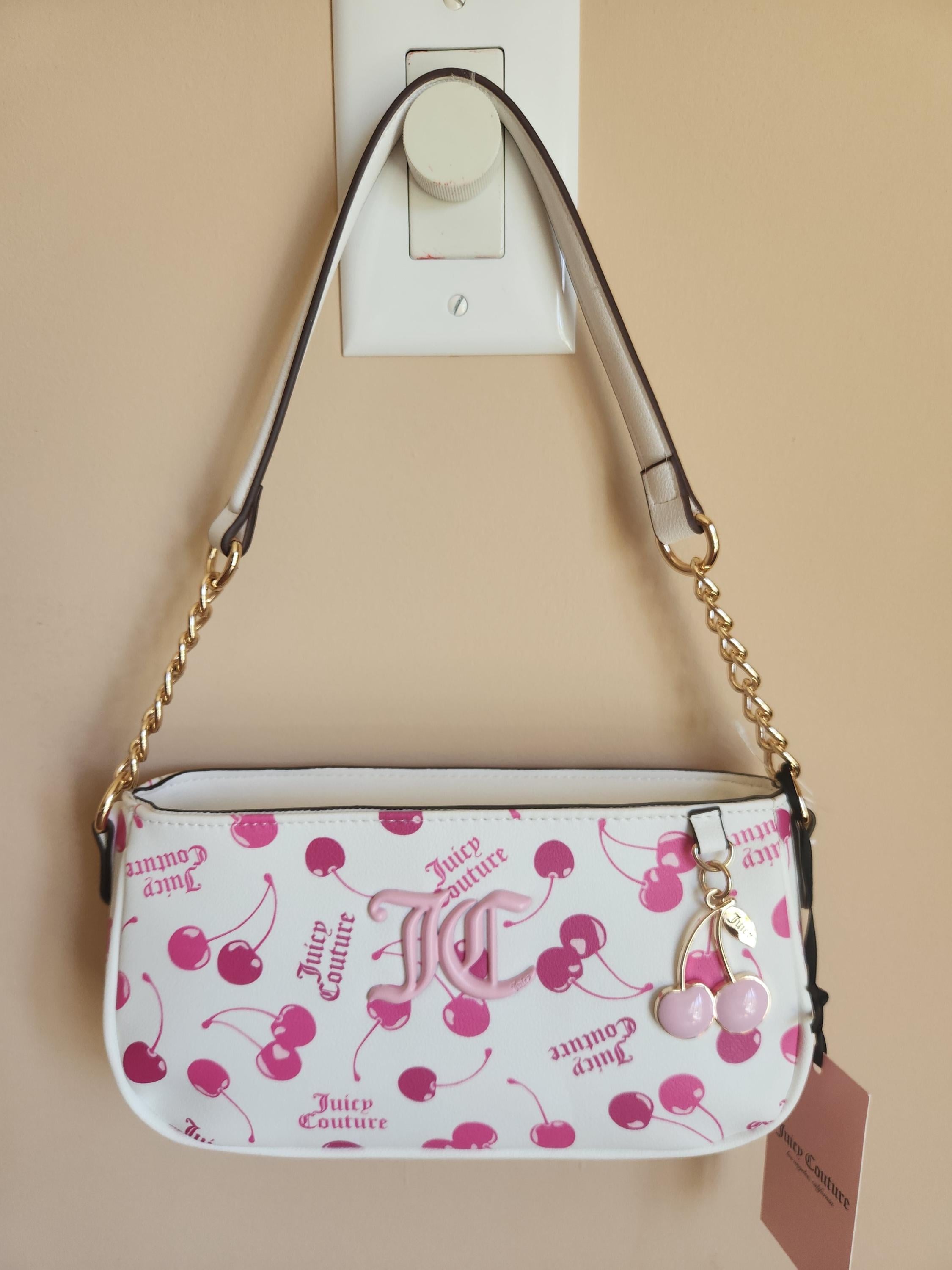 Juicy Couture Cherry on Top Multicolor Logo Accent Shoulder Bag