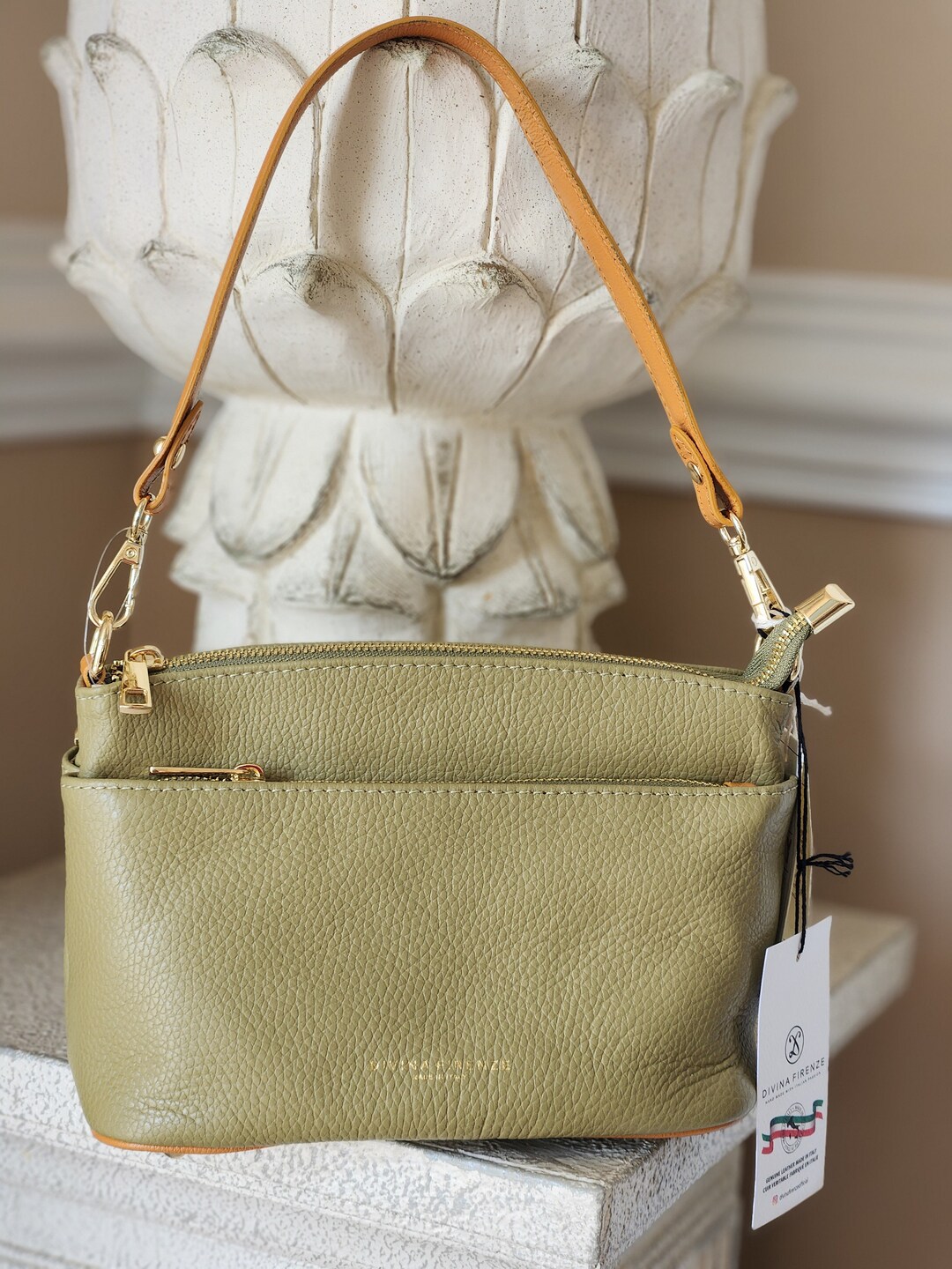 Divina Firenze Crossbody Made in Italy Lilla Style Bag Genuine Etsy