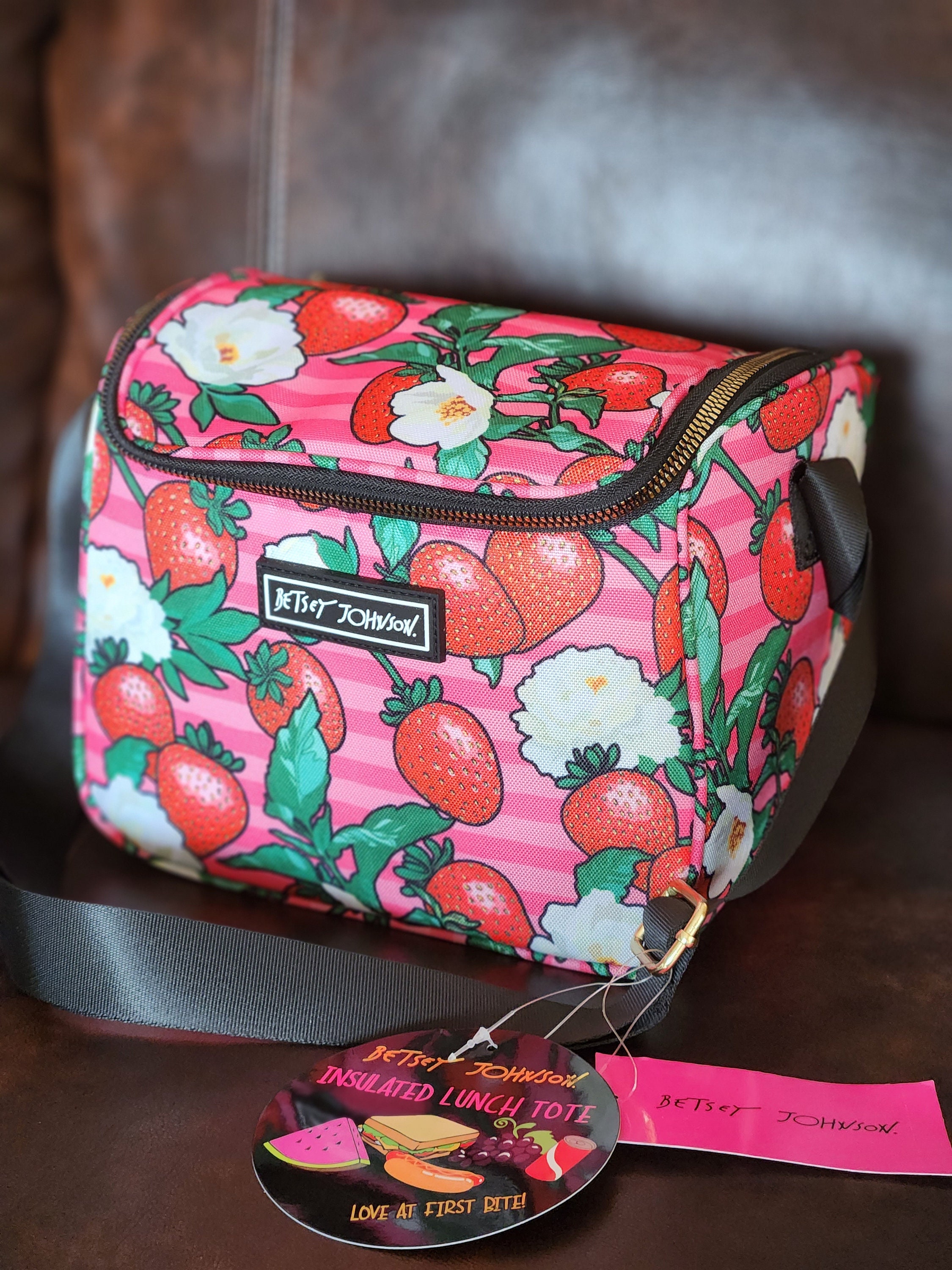 Betsey Johnson Cube Lunch Tote Strawberry Cooler Bag Picnic - Etsy