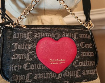 Juicy Couture Double Trouble Crossbody Bag Liquorice Crown Logo