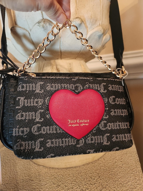 Juicy Couture Double Trouble Crossbody Bag Liquorice Crown Logo