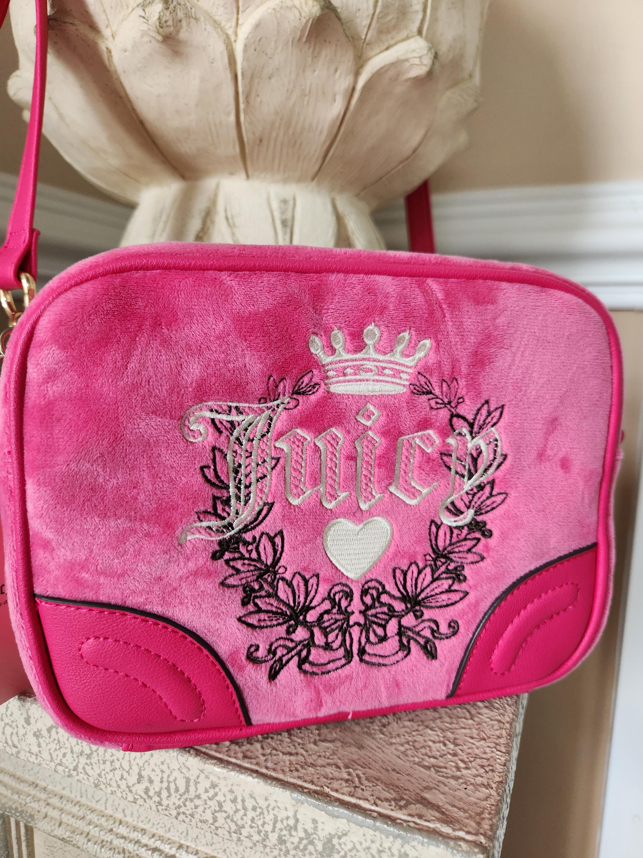 Juicy Couture Free Love Heritage Crossbody Bag Hot Pink Camera Bag