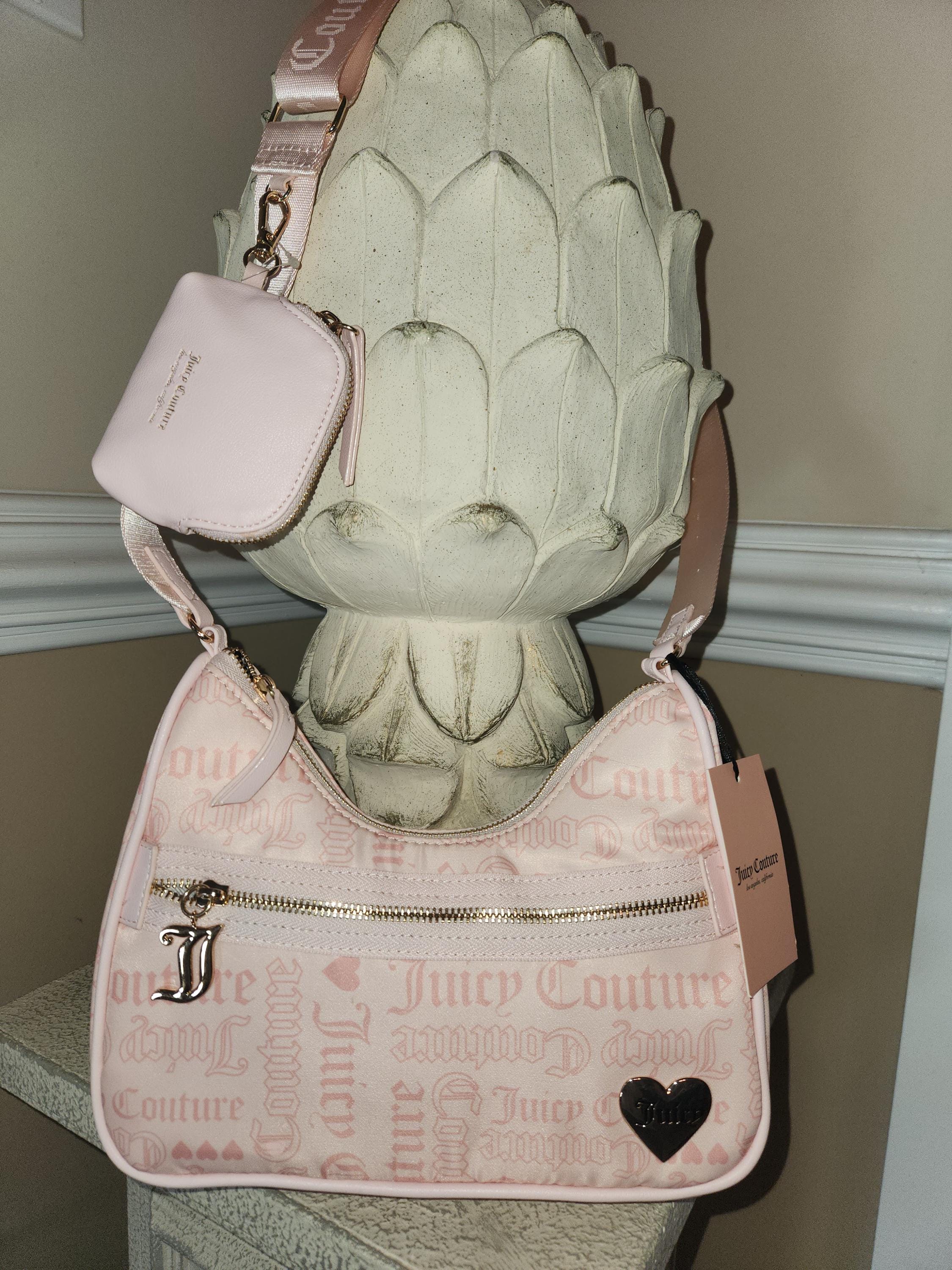 JUICY COUTURE  Material Girl Sling Backpack Bag Powder Blush New With Tags JUICY COUTURE dusty blush embossed mini backpack &... | Depop main image 2